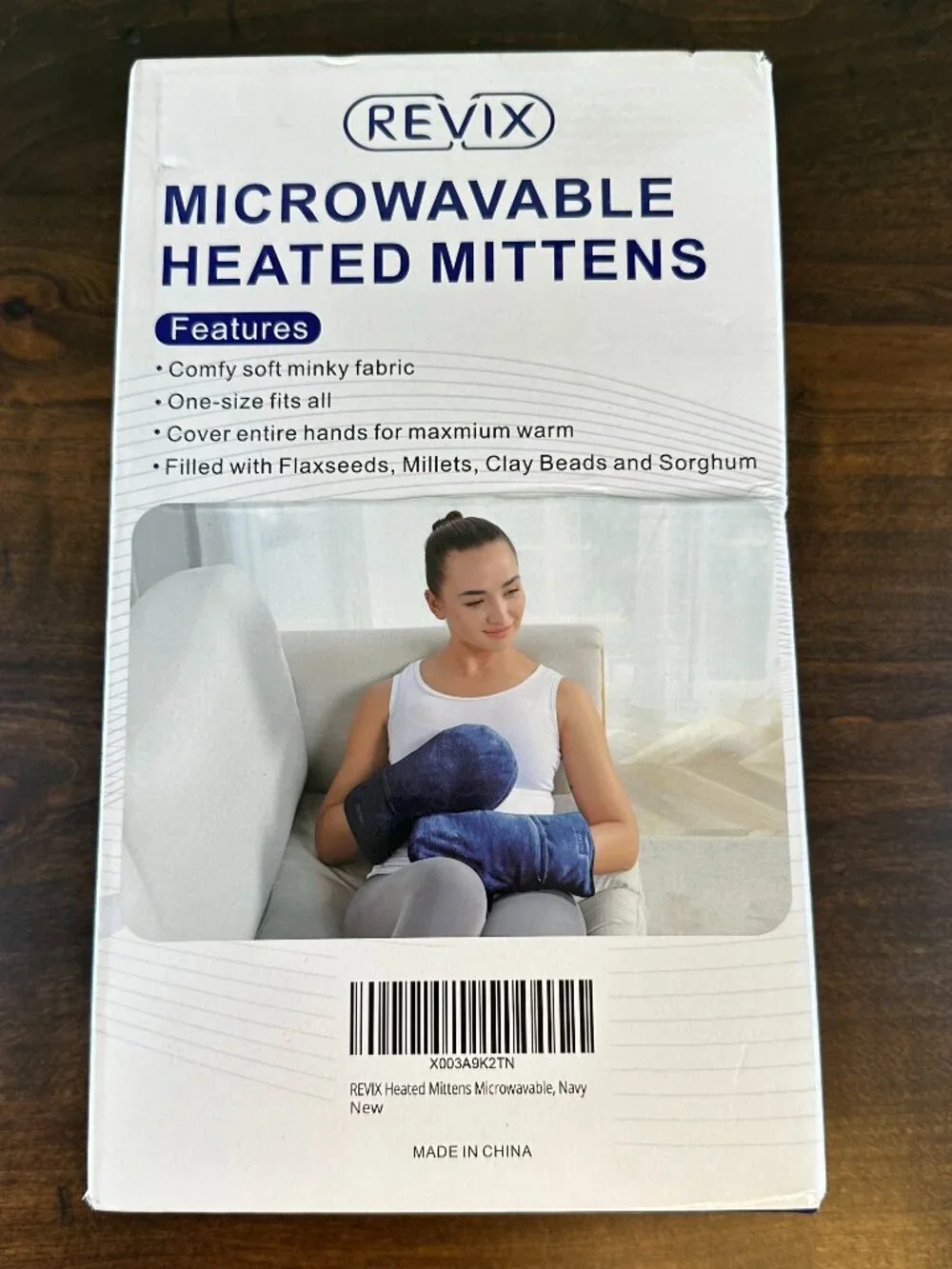 NIB REVIX Microwavable Heating Mittens Navy Blue Model REVIX007Navy Hand Therapy